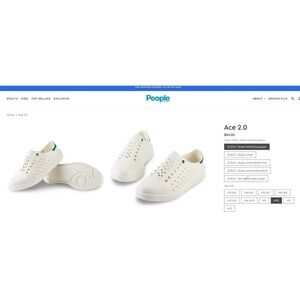 People Footwear ACE Water Shoes Slip On Sneakers Green White Vegan PETA Sz 6 Wms